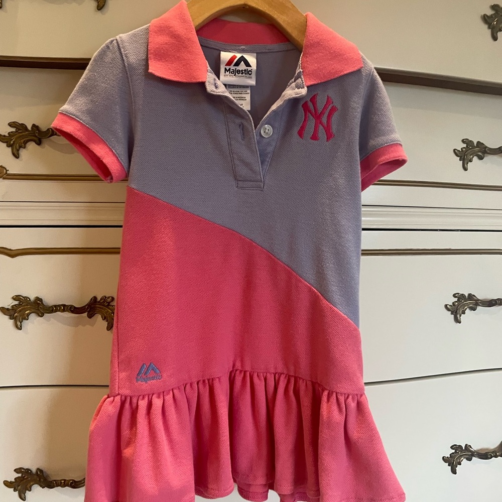 Majestic Kids Pink and Purple Polo Dress